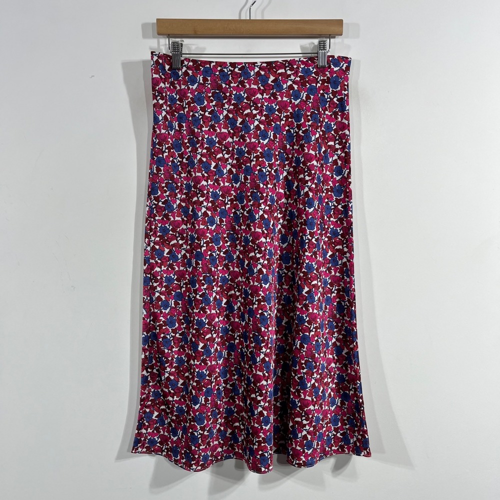 J.Crew Academia Preppy Heritage Dark Floral Midi Skirt Size Small Flowy Boho 90s